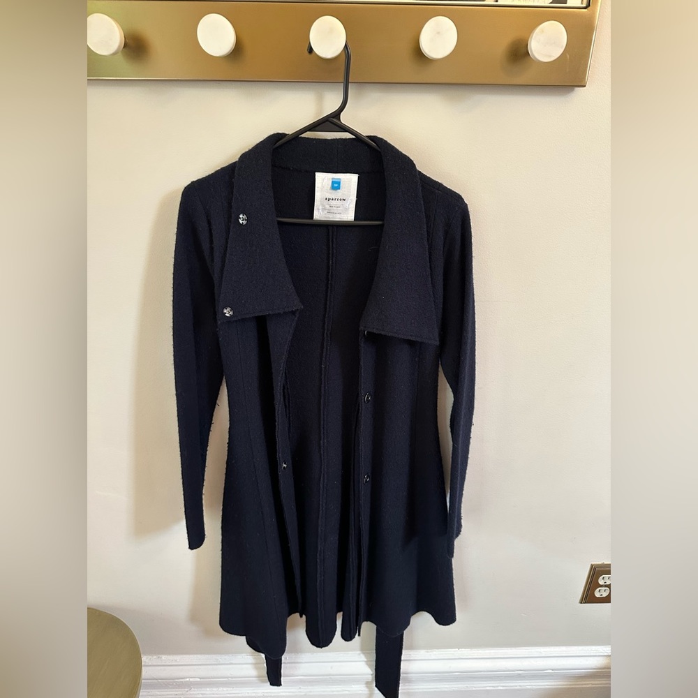 Anthropologie Sparrow Women's Sz Small Petite Shawl Collar Wool Trench Coat